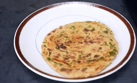 Mint Flavored Paratha Cooking
