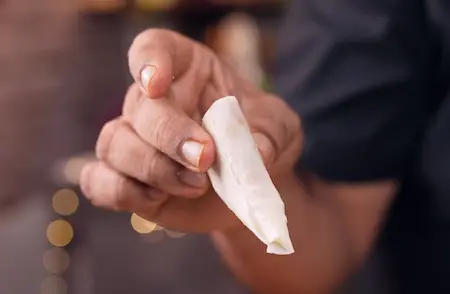 Step 9: shaping samosas for Soya Kheema Samosa Recipe