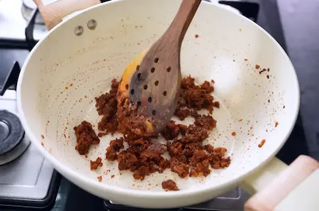 Step 4: Spicing the masala for Special Baingan Masala
