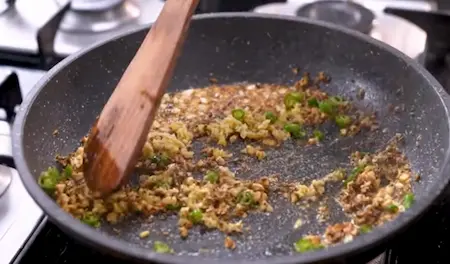 Step 3: tempering spices for Aloo Matar ki Sukhi Sabzi