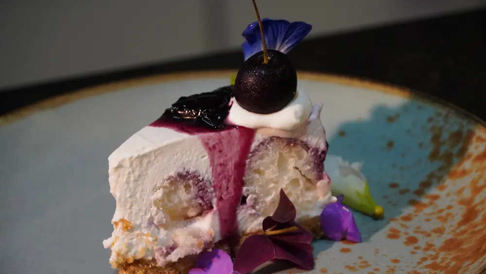 Cherry Rasgulla Cheese Cake Recipe