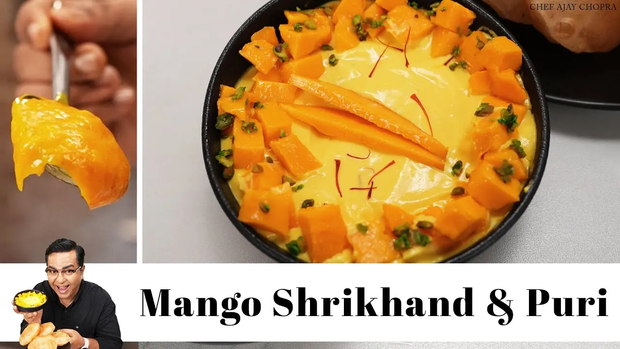 Mango Shrikhand & Puri Recipe