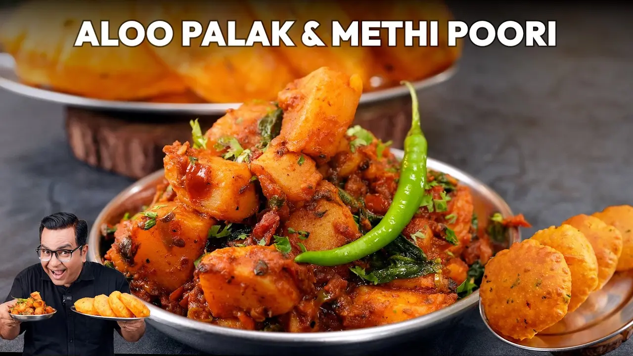 Aloo Palak & Methi Poori Recipe