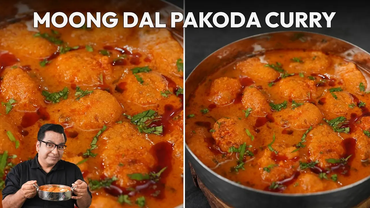 Moong Dal Pakoda Curry Recipe