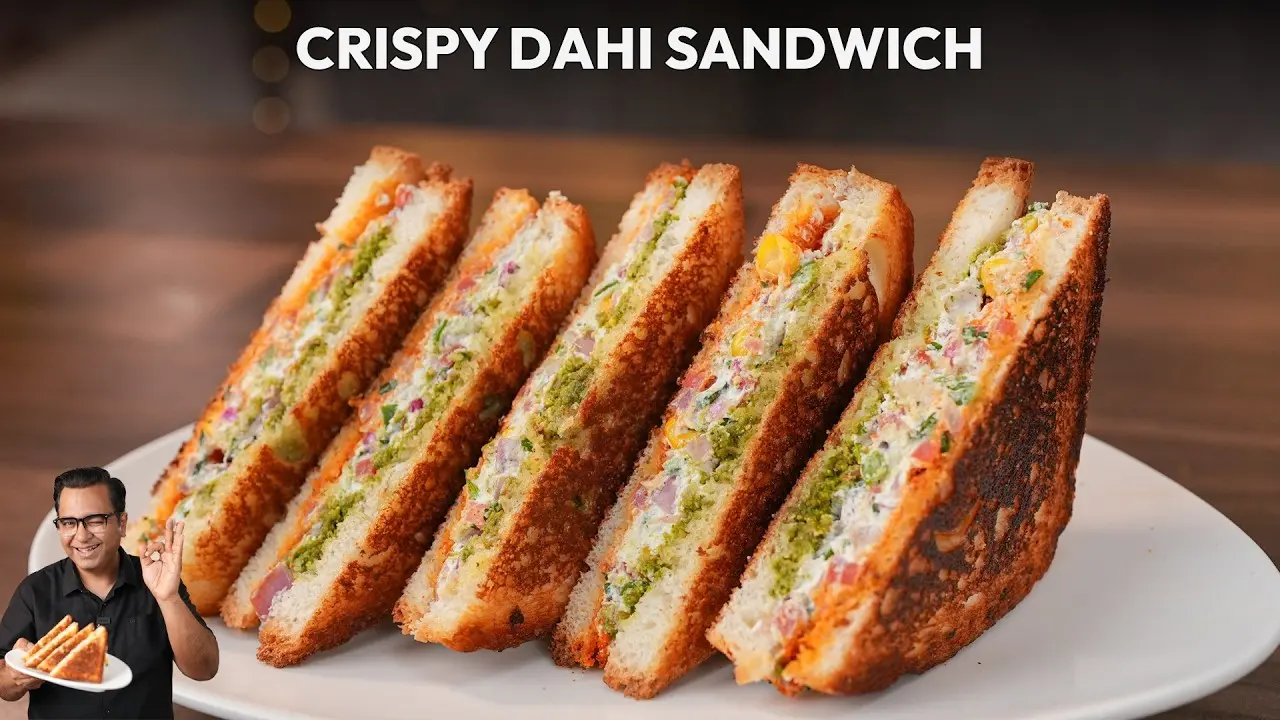 Crispy Dahi Sandwich Recipe